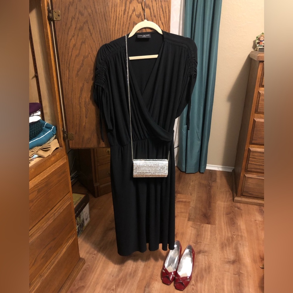 Faux Wrap Sleeveless Dress